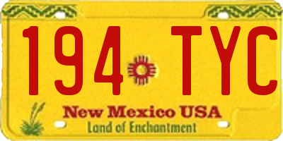 NM license plate 194TYC