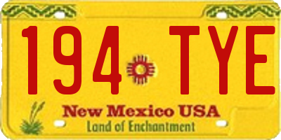 NM license plate 194TYE