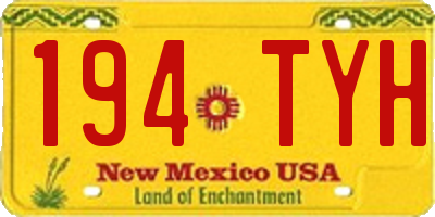 NM license plate 194TYH