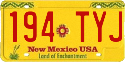 NM license plate 194TYJ
