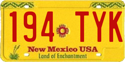 NM license plate 194TYK