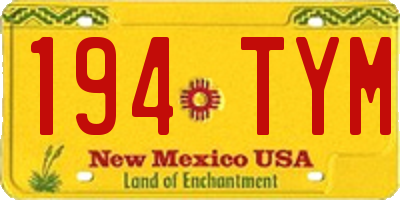 NM license plate 194TYM