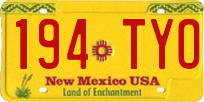 NM license plate 194TYO