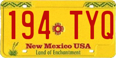NM license plate 194TYQ
