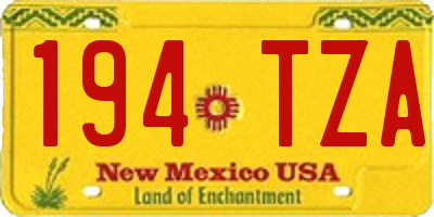 NM license plate 194TZA