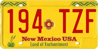 NM license plate 194TZF