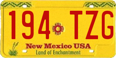 NM license plate 194TZG