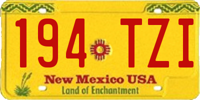 NM license plate 194TZI