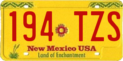 NM license plate 194TZS