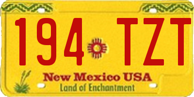 NM license plate 194TZT