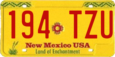 NM license plate 194TZU