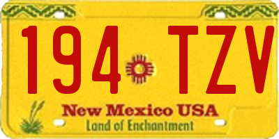 NM license plate 194TZV