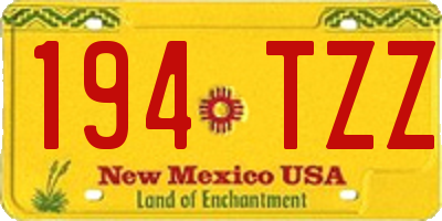 NM license plate 194TZZ