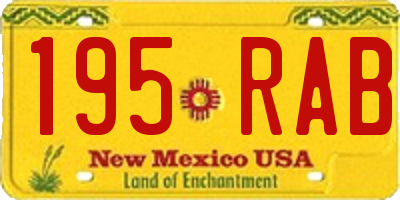 NM license plate 195RAB