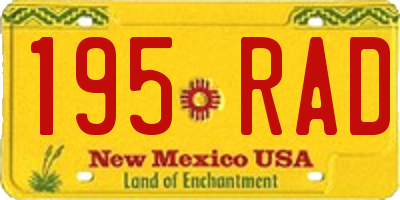 NM license plate 195RAD