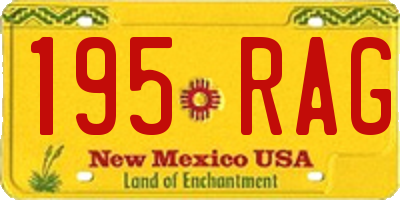 NM license plate 195RAG