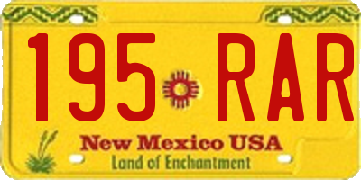 NM license plate 195RAR