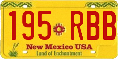 NM license plate 195RBB