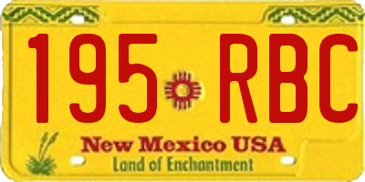 NM license plate 195RBC