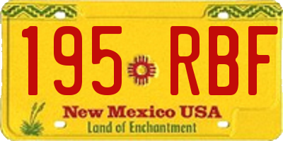 NM license plate 195RBF