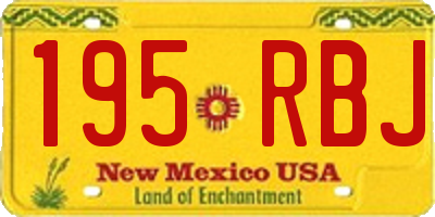 NM license plate 195RBJ