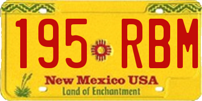 NM license plate 195RBM