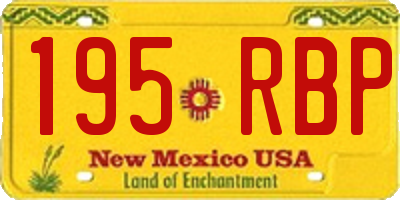NM license plate 195RBP