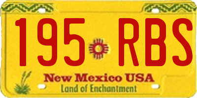 NM license plate 195RBS