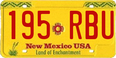 NM license plate 195RBU