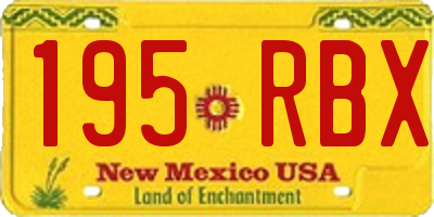 NM license plate 195RBX