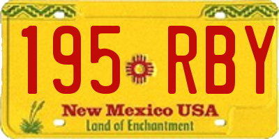 NM license plate 195RBY
