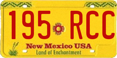 NM license plate 195RCC