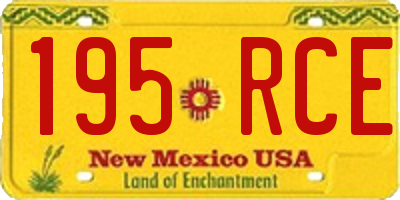 NM license plate 195RCE