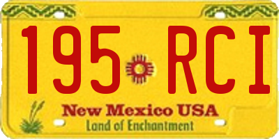 NM license plate 195RCI