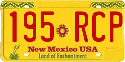 NM license plate 195RCP