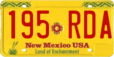 NM license plate 195RDA