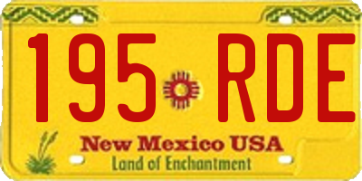 NM license plate 195RDE