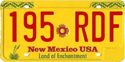 NM license plate 195RDF