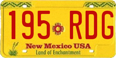 NM license plate 195RDG