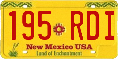 NM license plate 195RDI