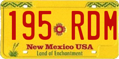 NM license plate 195RDM