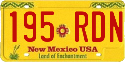 NM license plate 195RDN