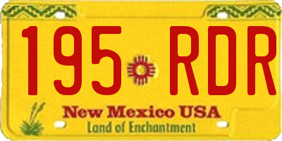 NM license plate 195RDR