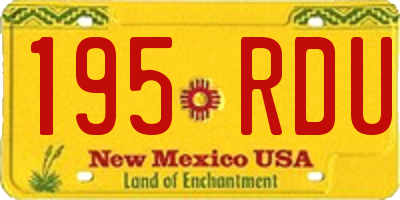 NM license plate 195RDU