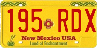 NM license plate 195RDX