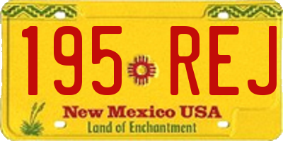 NM license plate 195REJ