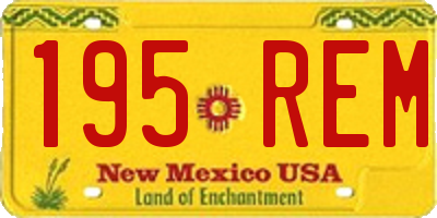 NM license plate 195REM