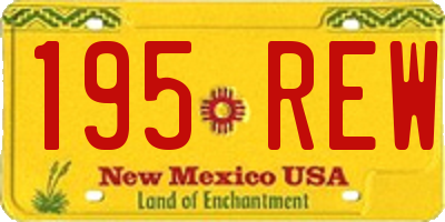 NM license plate 195REW