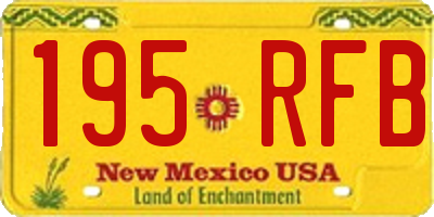 NM license plate 195RFB