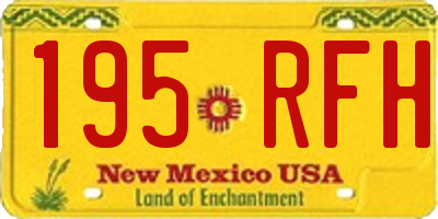 NM license plate 195RFH